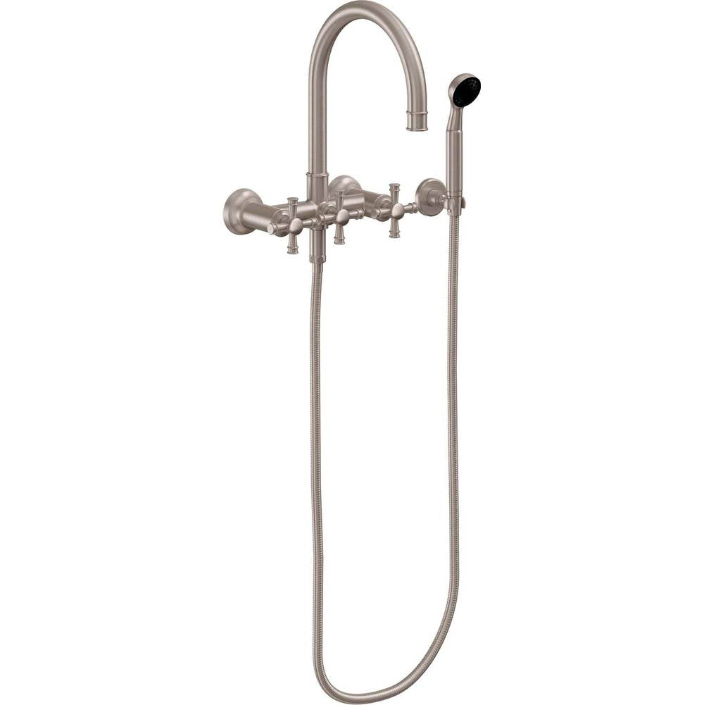 California Faucets - Wall Mount Tub Filler with Handshower - Gloss White