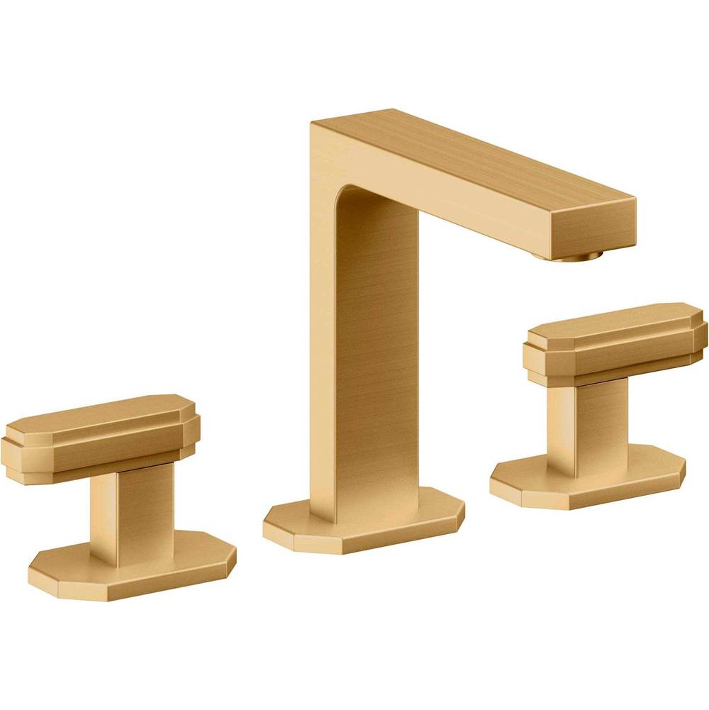 California Faucets - 8'' Widespread Lavatory Faucet with Completely Finished ZeroDrain - Lifetime Satin Gold Pvd