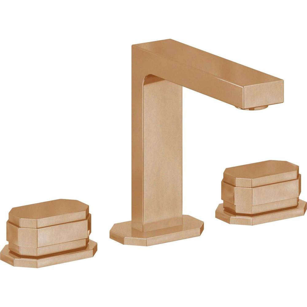 California Faucets - 8'' Widespread Lavatory Faucet with ZeroDrain - Burnished Brass Uncoated
