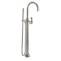California Faucets - Contemporary Single Hole Floor Mount Tub Filler - Arc Spout - Gloss White