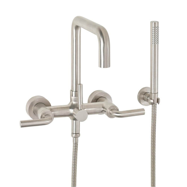 California Faucets - Contemporary Wall Mount Tub Filler - Quad Spout - Gloss White