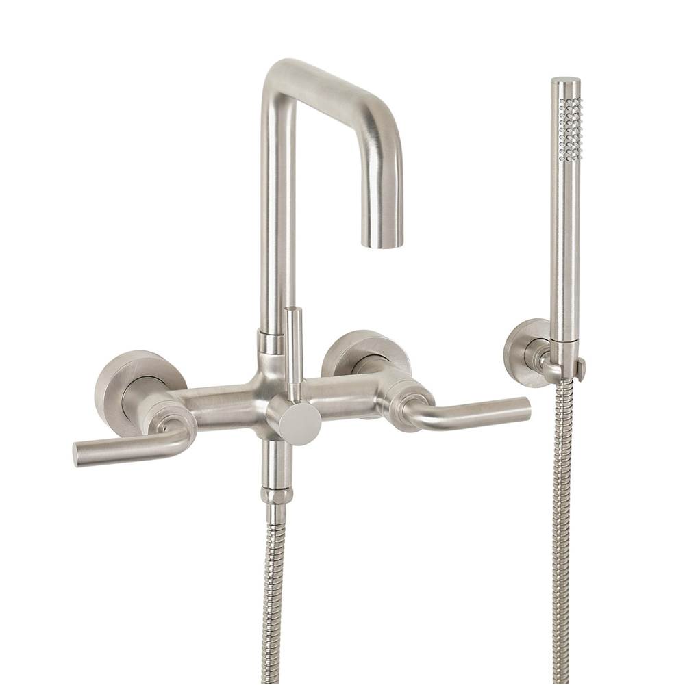California Faucets - Contemporary Wall Mount Tub Filler - Quad Spout - Gloss White