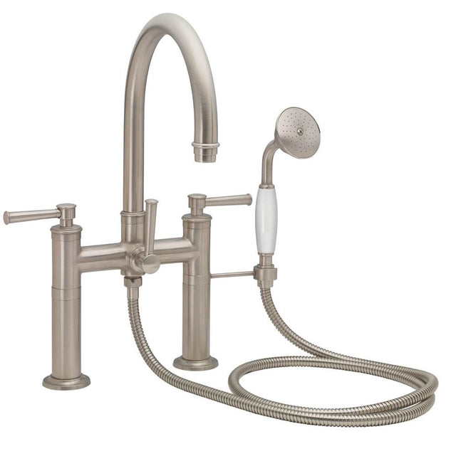 California Faucets - Traditional Deck Mount Tub Filler - Arc Spout - Gloss White