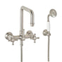 California Faucets - Traditional Wall Mount Tub Filler - Quad Spout - Ultra Stainless Steel Pvd