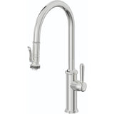 California Faucets - Pull-Down Kitchen Faucet with Squeeze Sprayer  - High Arc Spout - Polished Chrome
