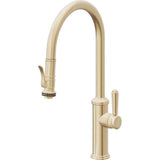 California Faucets - Pull-Down Kitchen Faucet with Squeeze Sprayer  - High Arc Spout - Satin Brass Pvd