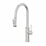 California Faucets - Pull-Down Kitchen Faucet with Squeeze Sprayer  - High Arc Spout - Polished Chrome