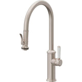 California Faucets - Pull-Down Kitchen Faucet with Squeeze Sprayer  - High Arc Spout - Gloss White