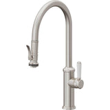 California Faucets - Pull-Down Kitchen Faucet with Squeeze Sprayer  - High Arc Spout - Ultra Stainless Steel Pvd