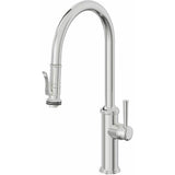 California Faucets - Pull-Down Kitchen Faucet with Squeeze Sprayer  - High Arc Spout - Polished Chrome