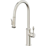 California Faucets - Pull-Down Kitchen Faucet with Squeeze Sprayer  - High Arc Spout - Polished Nickel Pvd
