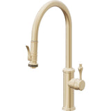 California Faucets - Pull-Down Kitchen Faucet with Squeeze Sprayer  - High Arc Spout - Satin Brass Pvd