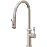 California Faucets - Pull-Down Kitchen Faucet with Squeeze Sprayer  - High Arc Spout - Gloss White
