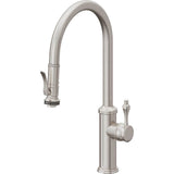 California Faucets - Pull-Down Kitchen Faucet with Squeeze Sprayer  - High Arc Spout - Ultra Stainless Steel Pvd