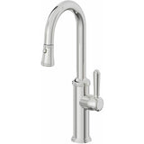 California Faucets - Pull-Down Prep/Bar Faucet with Button Sprayer - Polished Chrome