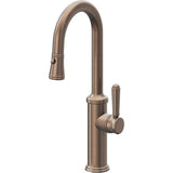 California Faucets - Pull-Down Prep/Bar Faucet with Button Sprayer - Satin Bronze Pvd
