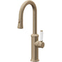 California Faucets - Pull-Down Prep/Bar Faucet with Button Sprayer - Antique Brass Flat