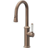 California Faucets - Pull-Down Prep/Bar Faucet with Button Sprayer - Satin Bronze Pvd