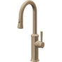 California Faucets - Pull-Down Prep/Bar Faucet with Button Sprayer - Antique Brass Flat