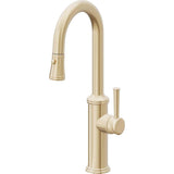 California Faucets - Pull-Down Prep/Bar Faucet with Button Sprayer - Satin Brass Pvd