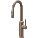 California Faucets - Pull-Down Prep/Bar Faucet with Button Sprayer - Satin Bronze Pvd