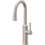 California Faucets - Pull-Down Prep/Bar Faucet with Button Sprayer - Gloss White