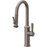 California Faucets - Pull-Down Prep/Bar Faucet with Squeeze Sprayer - Graphite Pvd