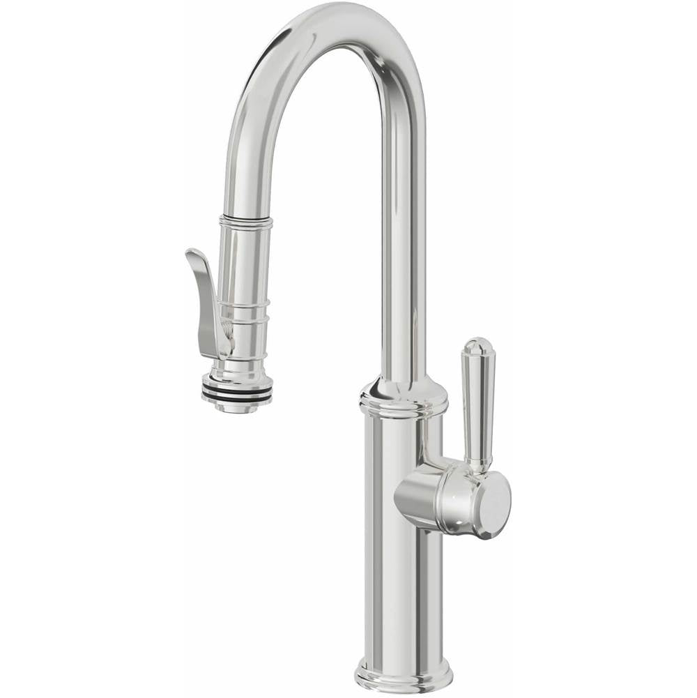 California Faucets - Pull-Down Prep/Bar Faucet with Squeeze Sprayer - Polished Chrome