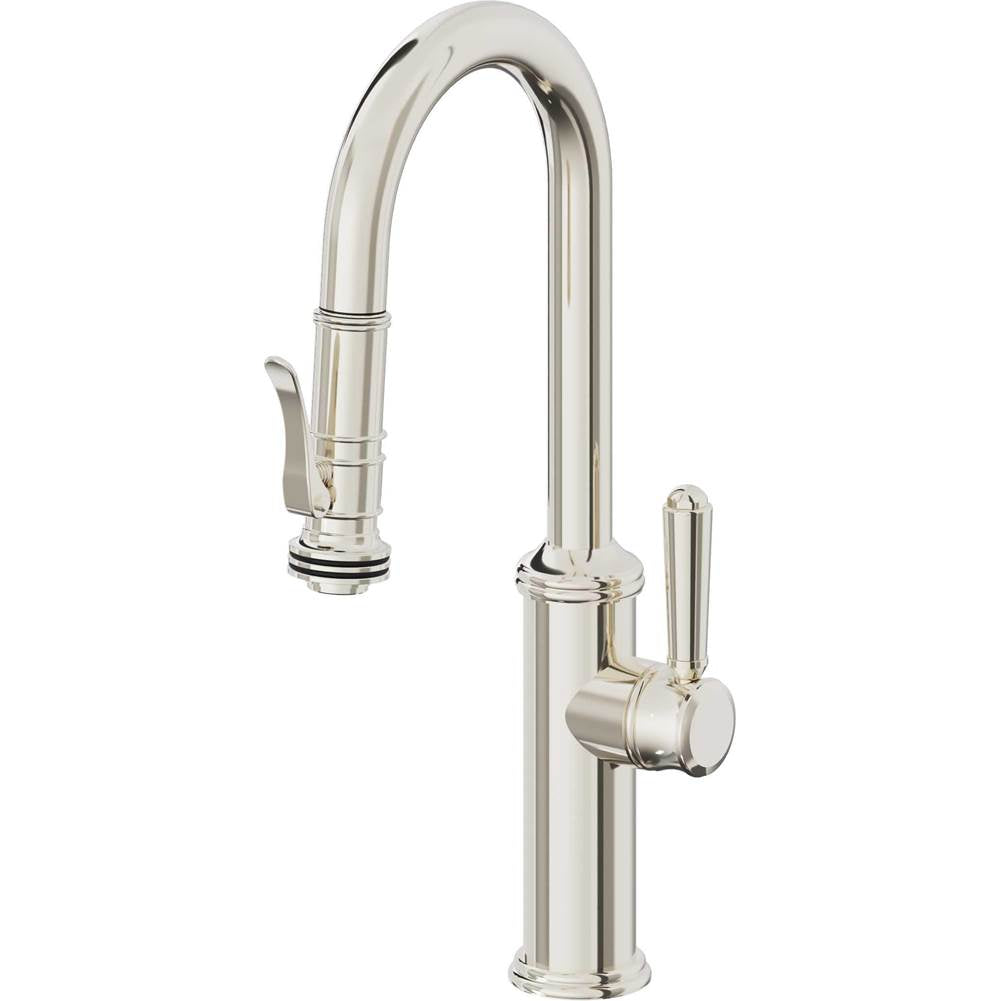 California Faucets - Pull-Down Prep/Bar Faucet with Squeeze Sprayer - Polished Nickel Pvd