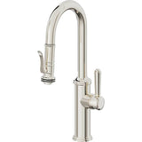 California Faucets - Pull-Down Prep/Bar Faucet with Squeeze Sprayer - Polished Nickel Pvd