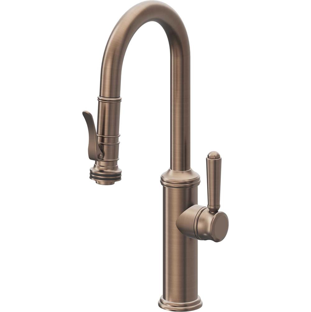 California Faucets - Pull-Down Prep/Bar Faucet with Squeeze Sprayer - Satin Bronze Pvd