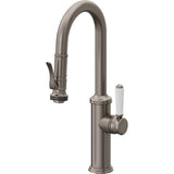 California Faucets - Pull-Down Prep/Bar Faucet with Squeeze Sprayer - Graphite Pvd