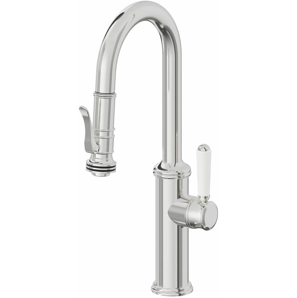 California Faucets - Pull-Down Prep/Bar Faucet with Squeeze Sprayer - Polished Chrome