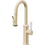 California Faucets - Pull-Down Prep/Bar Faucet with Squeeze Sprayer - Satin Brass Pvd