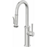 California Faucets - Pull-Down Prep/Bar Faucet with Squeeze Sprayer - Polished Chrome