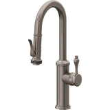 California Faucets - Pull-Down Prep/Bar Faucet with Squeeze Sprayer - Graphite Pvd