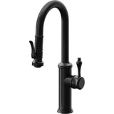 California Faucets - Pull-Down Prep/Bar Faucet with Squeeze Sprayer - Matte Black