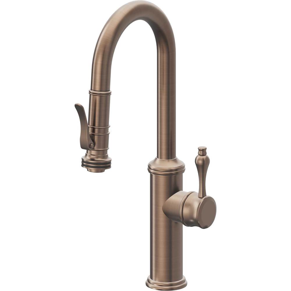 California Faucets - Pull-Down Prep/Bar Faucet with Squeeze Sprayer - Satin Bronze Pvd