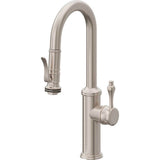 California Faucets - Pull-Down Prep/Bar Faucet with Squeeze Sprayer - Gloss White