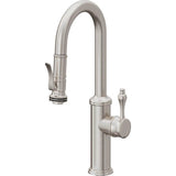 California Faucets - Pull-Down Prep/Bar Faucet with Squeeze Sprayer - Ultra Stainless Steel Pvd