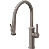 California Faucets - Pull-Down Kitchen Faucet with Squeeze Sprayer  - Low Arc Spout - Graphite Pvd