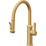 California Faucets - Pull-Down Kitchen Faucet with Squeeze Sprayer  - Low Arc Spout - Lifetime Satin Gold Pvd