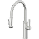 California Faucets - Pull-Down Kitchen Faucet with Squeeze Sprayer  - Low Arc Spout - Polished Chrome
