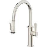 California Faucets - Pull-Down Kitchen Faucet with Squeeze Sprayer  - Low Arc Spout - Polished Nickel Pvd