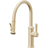 California Faucets - Pull-Down Kitchen Faucet with Squeeze Sprayer  - Low Arc Spout - Satin Brass Pvd