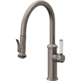 California Faucets - Pull-Down Kitchen Faucet with Squeeze Sprayer  - Low Arc Spout - Graphite Pvd