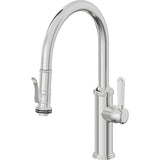 California Faucets - Pull-Down Kitchen Faucet with Squeeze Sprayer  - Low Arc Spout - Polished Chrome