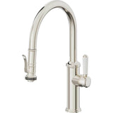 California Faucets - Pull-Down Kitchen Faucet with Squeeze Sprayer  - Low Arc Spout - Polished Nickel Pvd