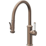 California Faucets - Pull-Down Kitchen Faucet with Squeeze Sprayer  - Low Arc Spout - Satin Bronze Pvd