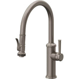 California Faucets - Pull-Down Kitchen Faucet with Squeeze Sprayer  - Low Arc Spout - Graphite Pvd
